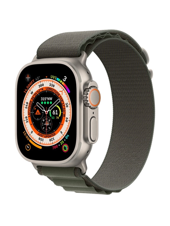 Restored Apple, Watch Ultra, 1st Gen (GPS), Cellular, Titanium, Case with Loop Band, 36 Hour Battery Life, Green/49mm, 1, 1, 1