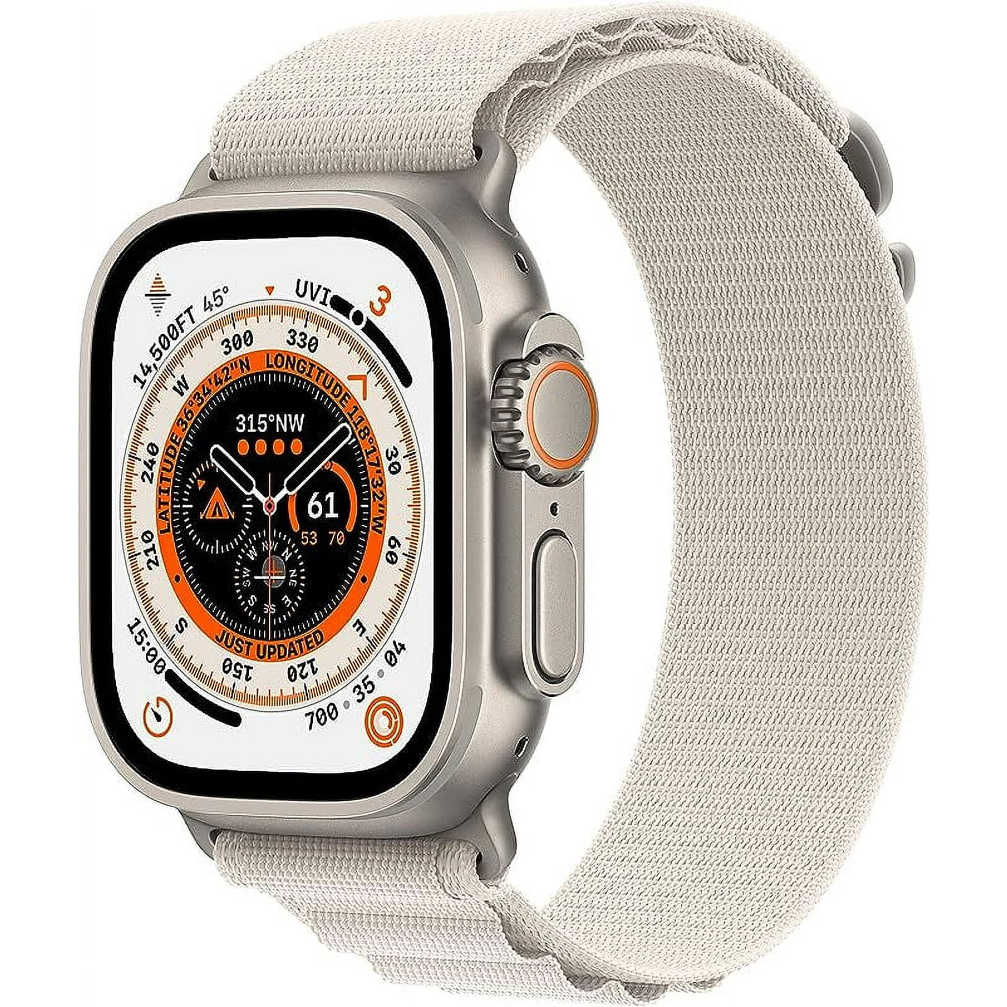 Restored Apple Watch Ultra (GPS + LTE) 49mm Silver Titanium Case & Starlight Alpine Loop - Large (Refurbished)