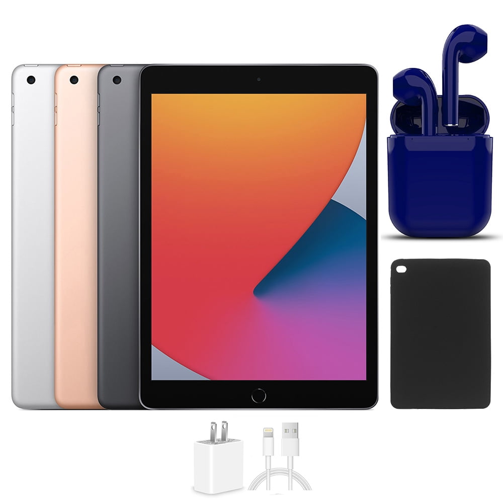 Restored Apple iPad 10.2-inch Retina 32GB Wi-Fi Only Latest OS Bundle: USA  Essentials Bluetooth/Wireless Airbuds, Case, Rapid Charger By Certified 2  