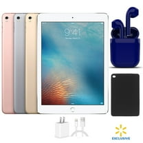 Restored Apple iPad Pro 9.7-inch Wi-Fi Only 32GB Bundle: USA Essentials Bluetooth/Wireless Airbuds, Case, Charger By Certified 2 Day Express (Refurbished)