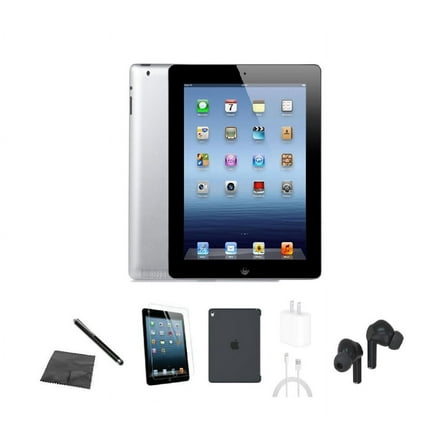 Restored Apple iPad 2 A1395 (WiFi) 16GB Black Bundle w/ Case, Bluetooth Earbuds, Tempered Glass, Stylus, Charger (Refurbished)