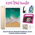 thumbnail image 1 of Restored Apple iPad 5 Kid's Bundle - 9.7" 32GB Gold (Wi-Fi) - Shock Proof Case, Bluetooth Headphones, Screen Protector, Kid's Stickers, and Charger Included (Refurbished), 1 of 5