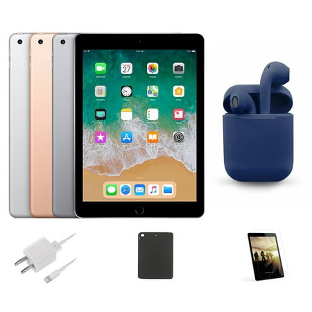 Restored | Apple iPad 9.7-inch | Wi-Fi Only | 32GB | Bundle: Case, Pre-Installed Tempered Glass, Rapid Charger, Bluetooth/Wireless Airbuds By Certified 2 Day Express
