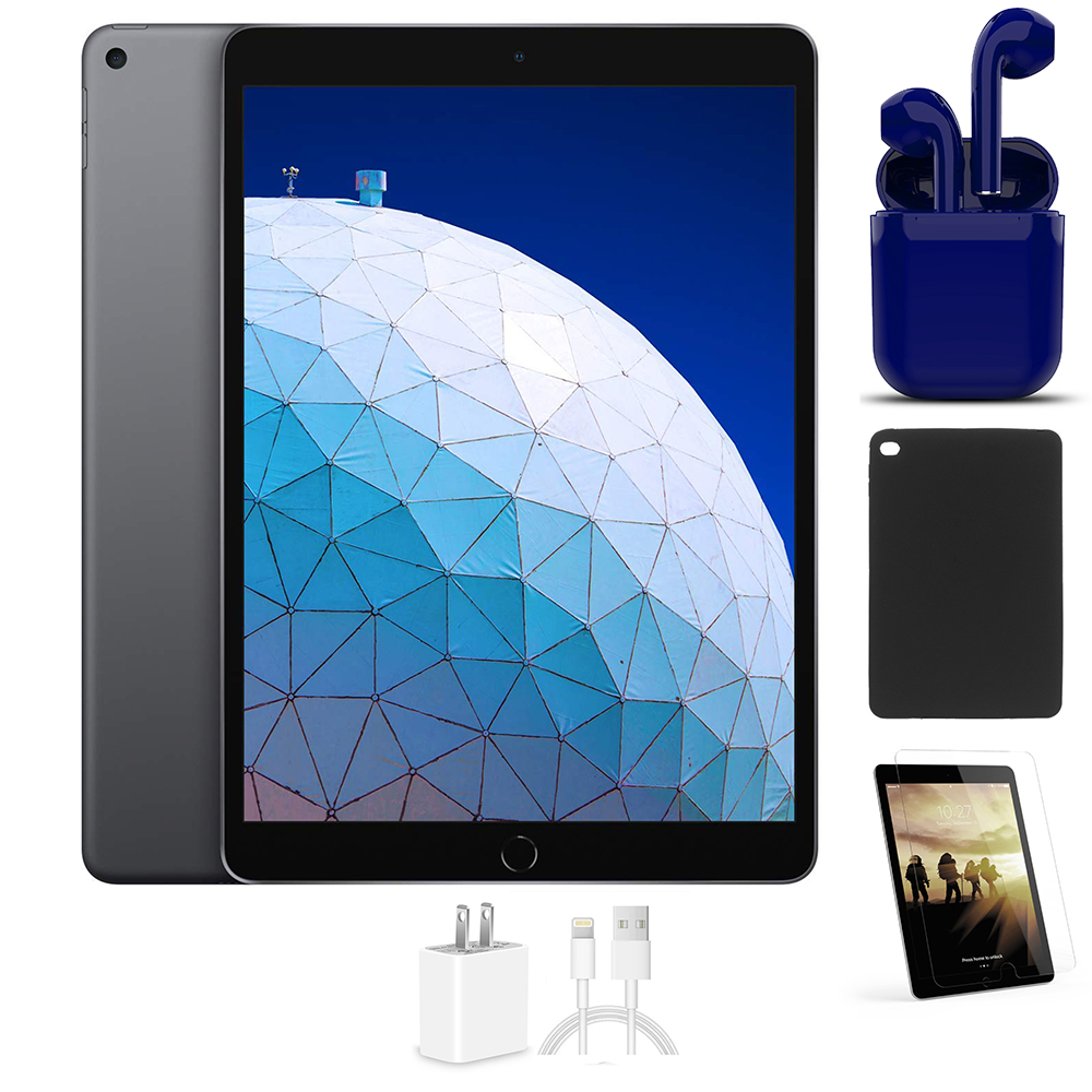 Restored Apple iPad Air 2 9.7-inch Space Gray Wi-Fi Only 64GB Bundle: Case, Pre-Installed Tempered Glass, Rapid Charger, Bluetooth/Wireless Airbuds By Certified 2 Day Express (Refurbished) - image 1 of 8