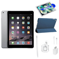 thumbnail image 1 of Restored Apple iPad Air 2 Bundle – 9.7" 16GB Space Gray (Wi-Fi) – Magnetic Smart Case, Wireless Earbuds, Stylus, Screen Protector, and Charger Included (Refurbished), 1 of 5