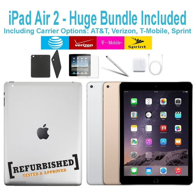 Restored Apple iPad Air 2 Generation 16GB Silver - WiFi Only - Bundle - Case, Rapid Charger, Pre-Installed Glass & Stylus Pen ---- FREE 2 Day Shipping (Refurbished)