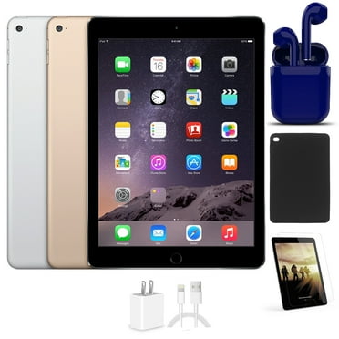 Restored Apple iPad Air 9.7-inch 16GB Latest OS Wi-Fi Only Bundle: Pre-Installed Tempered Glass, Case, Rapid Charger, Bluetooth/Wireless Airbuds By Certified 2 Day Express (Refurbished)