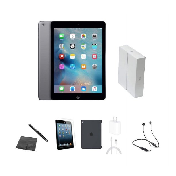 Restored Apple iPad Air A1474 (WiFi) 16GB Space Gray Bundle w