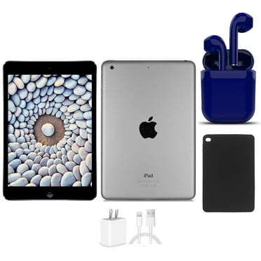 Restored Apple iPad Mini 2 Retina 16GB Space Gray Wi-Fi +4G Bundle: USA Essentials Bluetooth/Wireless Airbuds, Case, Rapid Charger By Certified 2 Day Express (Refurbished)