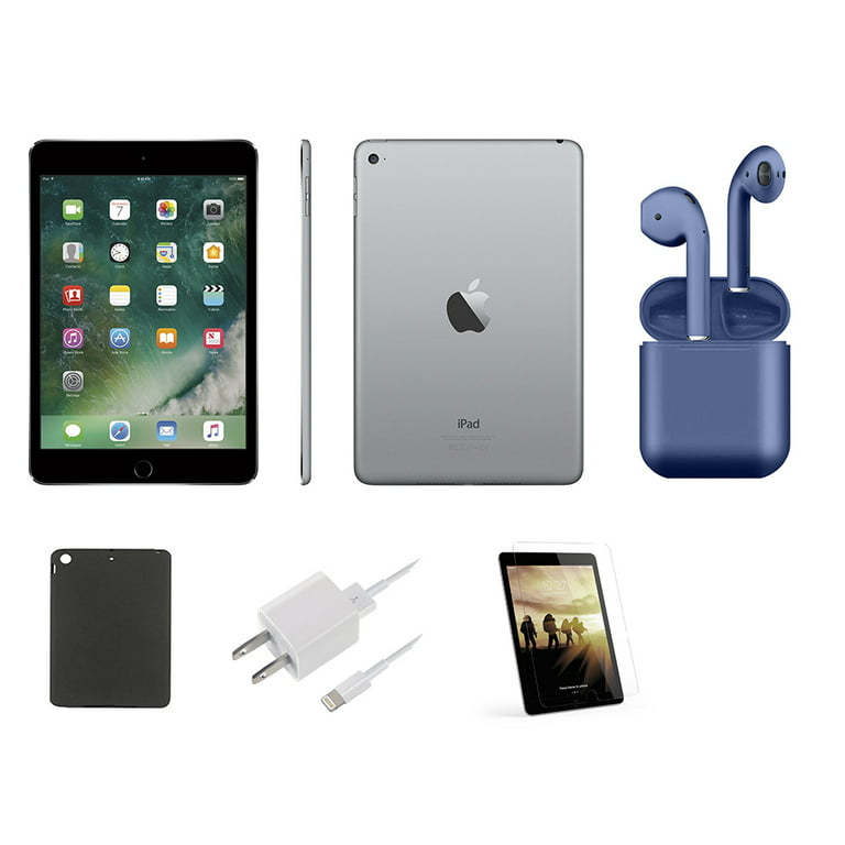 Restored Apple iPad Mini 4 16GB Space Gray Wi-Fi Only Bundle: Pre-Installed  Tempered Glass, Case, Charger, Bluetooth/Wireless Airbuds By Certified 2