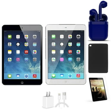 Restored Apple iPad Mini 7.9-inch 16GB Wi-Fi Only Bundle: Case, Pre-Installed Tempered Glass, Rapid Charger, Bluetooth/Wireless Airbuds By Certified 2 Day Express (Refurbished)