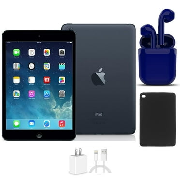 Restored Apple iPad Mini Black and Slate 32GB 7.9-inch Wi-Fi Only Bundle: USA Essentials Bluetooth/Wireless Airbuds, Case, Charger By Certified 2 Day Express (Refurbished)