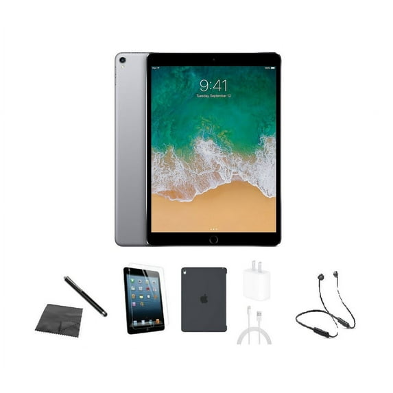 Restored Apple iPad Pro 10.5 A1701 (WiFi) 256GB Space Gray Bundle w/ Case, Bluetooth Headset, Tempered Glass, Stylus, Charger (Refurbished)