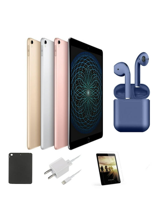 Restored | Apple iPad Pro | 10.5-inch | Newest OS | 64GB | Wi-Fi Only | Bundle: Case, Pre-Installed Tempered Glass, Rapid Charger, Bluetooth/Wireless Airbuds By Certified 2 Day Express