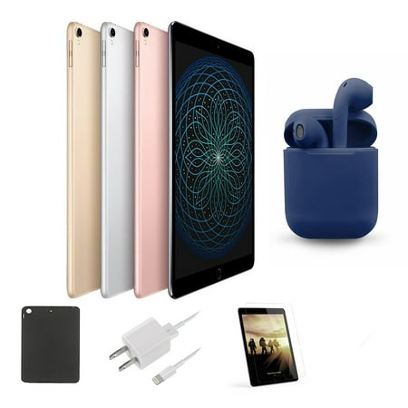 Restored | Apple iPad Pro | 10.5-inch Retina | 256GB | Wi-Fi Only | Latest OS | Bundle: Case, Pre-Installed Tempered Glass, Rapid Charger, Bluetooth/Wireless Airbuds By Certified 2 Day Express