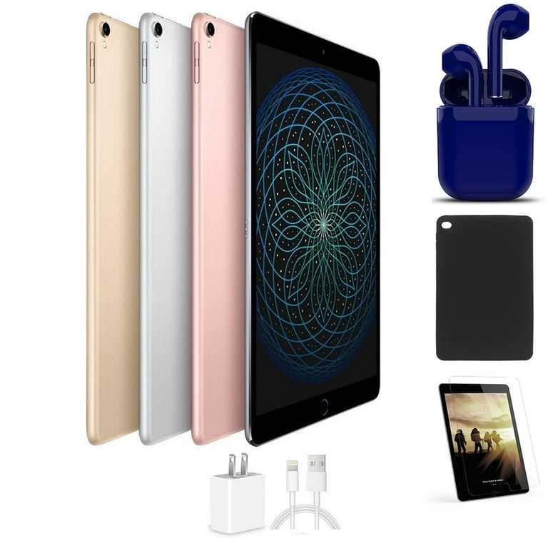 Restored Apple iPad Pro 10.5-inch Retina 256GB Wi-Fi Only Latest OS Bundle:  Case, Pre-Installed Tempered Glass, Rapid Charger, Bluetooth/Wireless