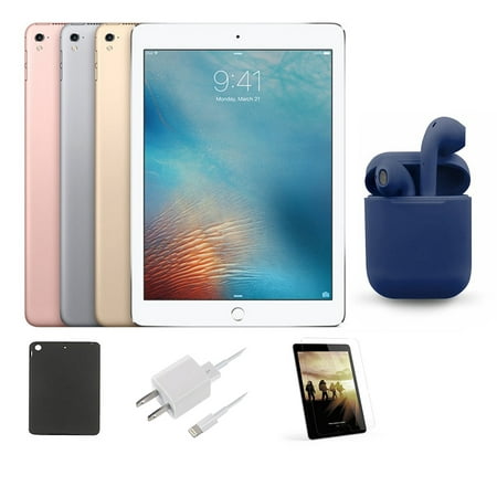 Restored | Apple iPad Pro | 32GB | 9.7-inch | Bundle: Case, Pre-Installed Tempered Glass, Rapid Charger, Bluetooth/Wireless Airbuds By Certified 2 Day Express
