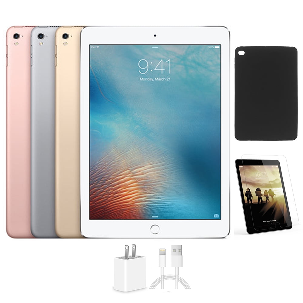 Restored Apple iPad Pro 9.7-inch 128GB Gold Wi-Fi Only - Tempered Glass,  Generic Case & Charger (A1673) (Refurbished)