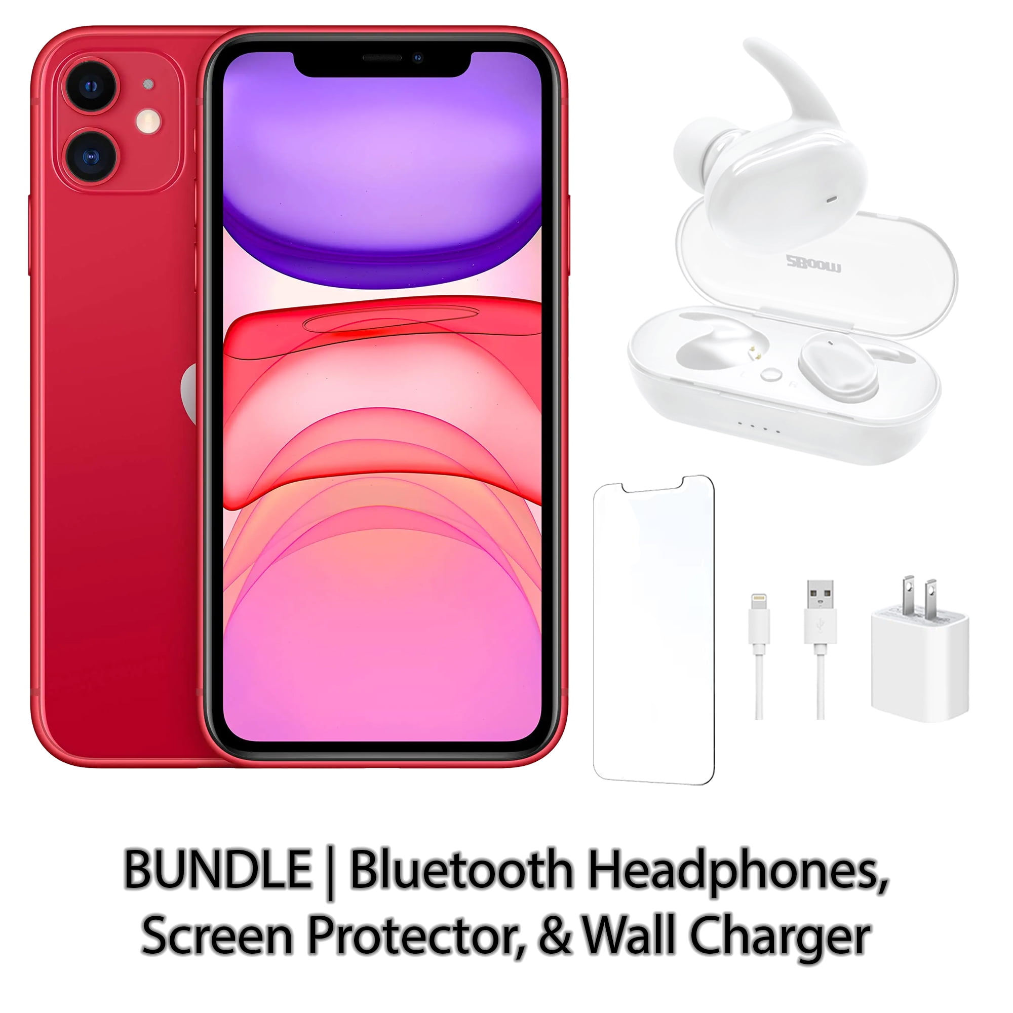 Restored Apple iPhone 11 128GB Red Fully Unlocked Bundle Restored Apple iPhone 11 128GB Red Fully Unlocked Bundle