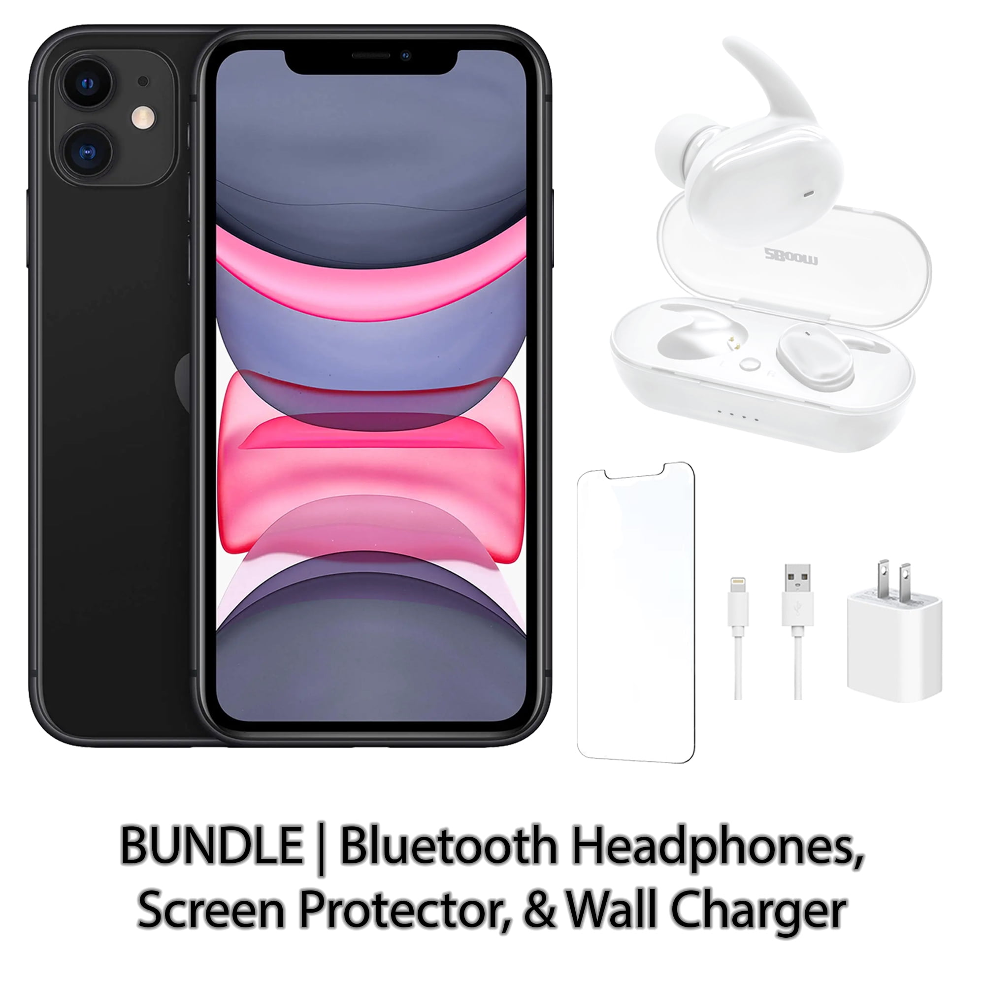 Restored Apple iPhone 11 128GB Purple Fully Unlocked Bundle: Bluetooth Headphones, Screen Protector, & Wall Charger (Refurbished) Restored Apple iPhone 11 128GB Purple Fully Unlocked Bundle: Bluetooth Headphones, Screen Protector, & Wall Charger (Refurbished)