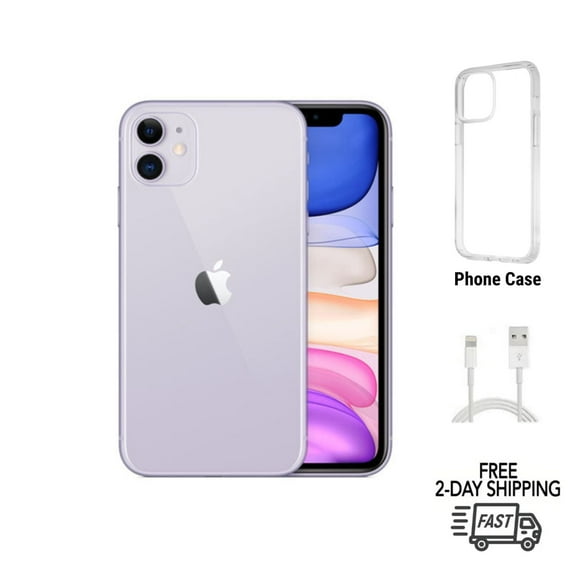 Restored Unlocked Apple iPhone 11 (A2111) Smartphone 64GB 4GB RAM, 3110 mAh Battery, Purple