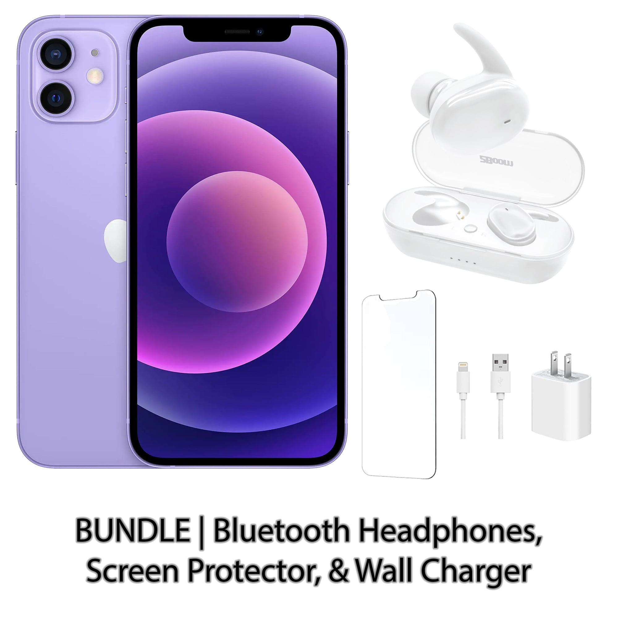 Restored Apple iPhone 12 128GB Purple Fully Unlocked Bundle