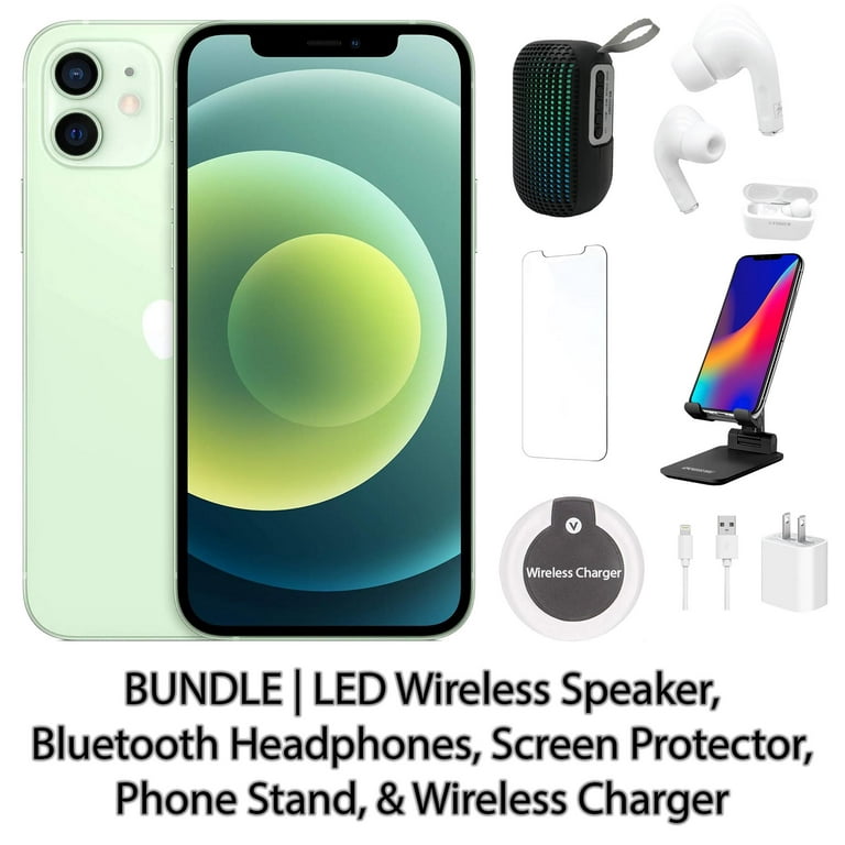Restored Apple iPhone 12 64GB Green Fully Unlocked with LED Wireless  Speaker, Bluetooth Headphones, Screen Protector, Wireless Charger, & Phone  Stand 