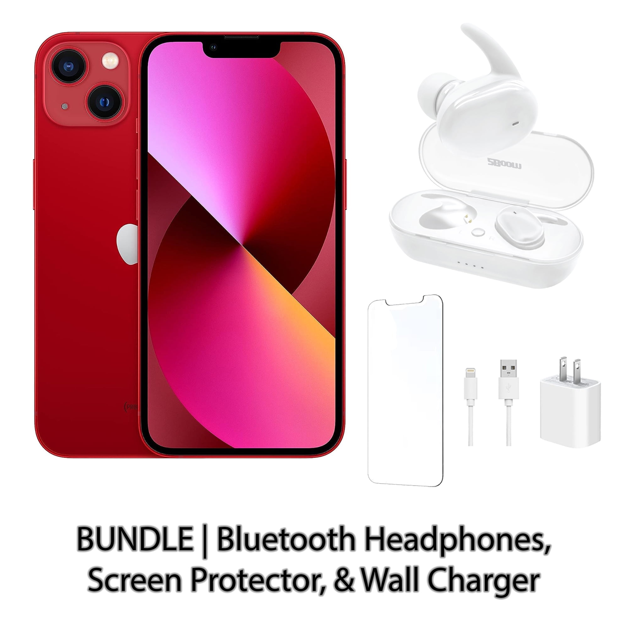 Restored Apple iPhone 13 128GB Blue Fully Unlocked Bundle