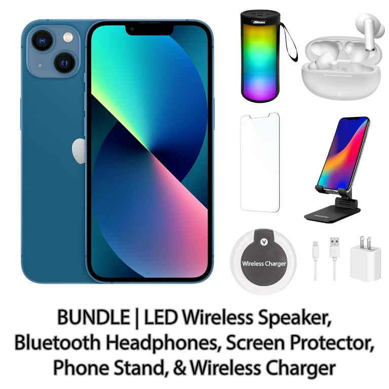 Restored Apple iPhone 13 256GB Blue Fully Unlocked Bundle