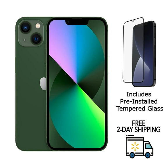 Restored Apple iPhone 13 Mini A2481 (Fully Unlocked) 128GB Green (Grade A+) w/ Pre-Installed Tempered Glass (Refurbished)