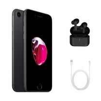 Restored Apple iPhone 7 (Fully Unlocked) 32GB Matte Black (A1660) Bundle with Wireless Earbuds (Refurbished)