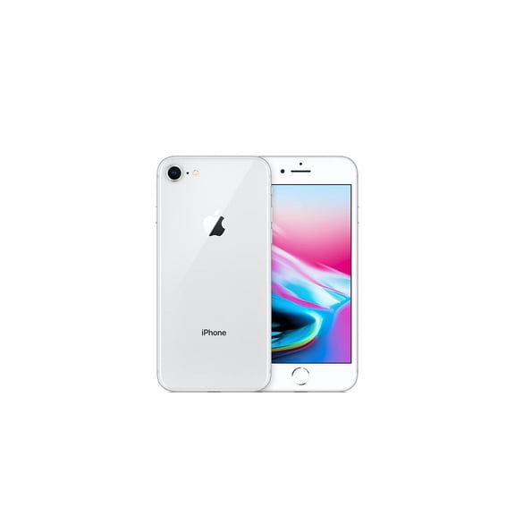 Restored Apple iPhone 8 64GB Silver Unlocked (A Stock) + Plum Screen Protector, (Refurbished)