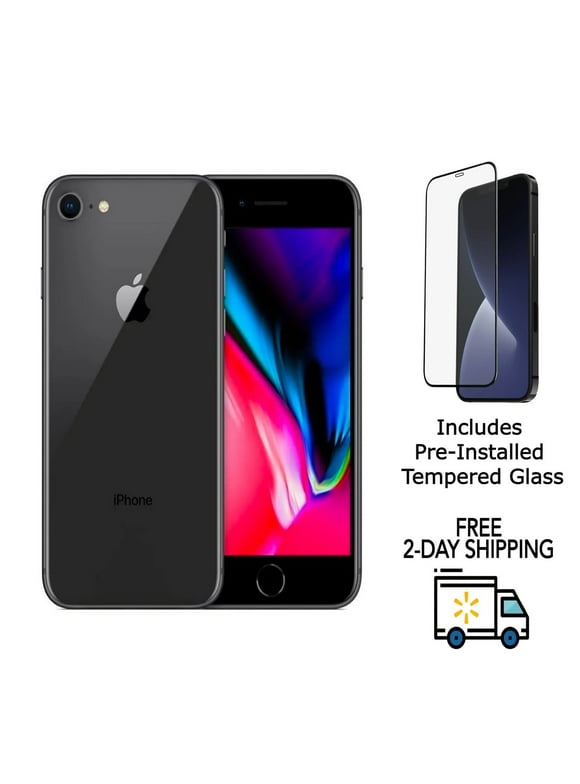 Restored Apple iPhone 8 A1863 (Fully Unlocked) 64GB Space Gray w/ Pre-Installed Tempered Glass (Refurbished)