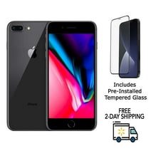 Restored Apple iPhone 8 Plus A1864 (Fully Unlocked) 256GB Space Gray w/ Pre-Installed Tempered Glass (Refurbished)
