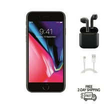 Restored Apple iPhone 8 Plus (Unlocked) 64GB Space Gray (A1864) Bundle with Wireless Earbuds (Refurbished)