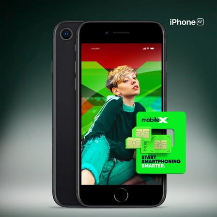 Restored Apple iPhone SE 2020, 64GB Black, Unlocked - MobileX SIM Card Starter Pack Included (Refurbished)