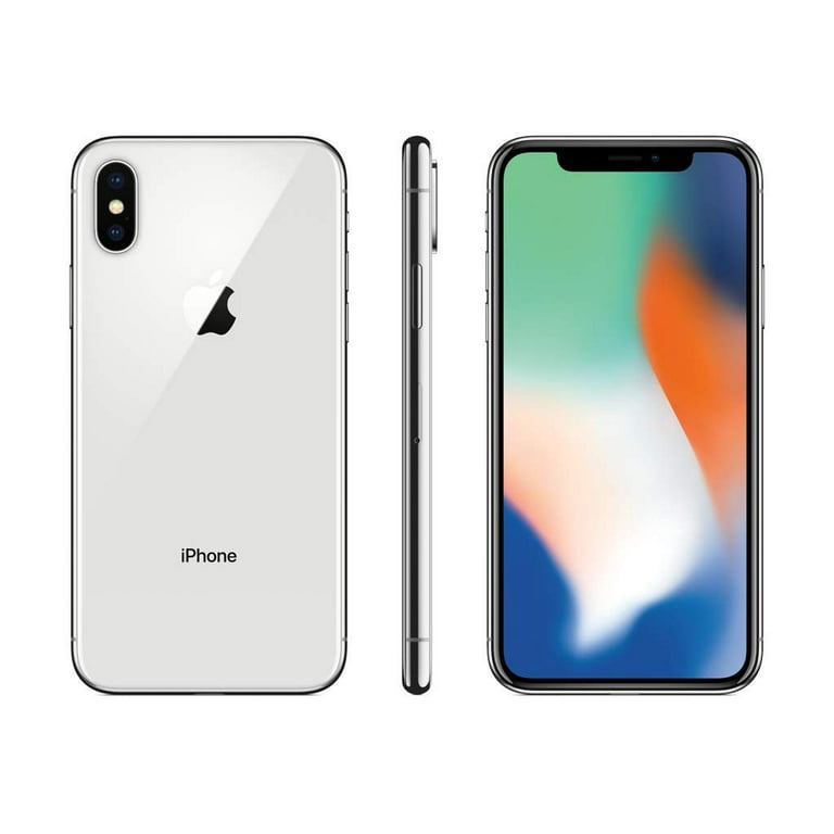 Restored Apple iPhone X 256GB, Silver Locked Straight Talk