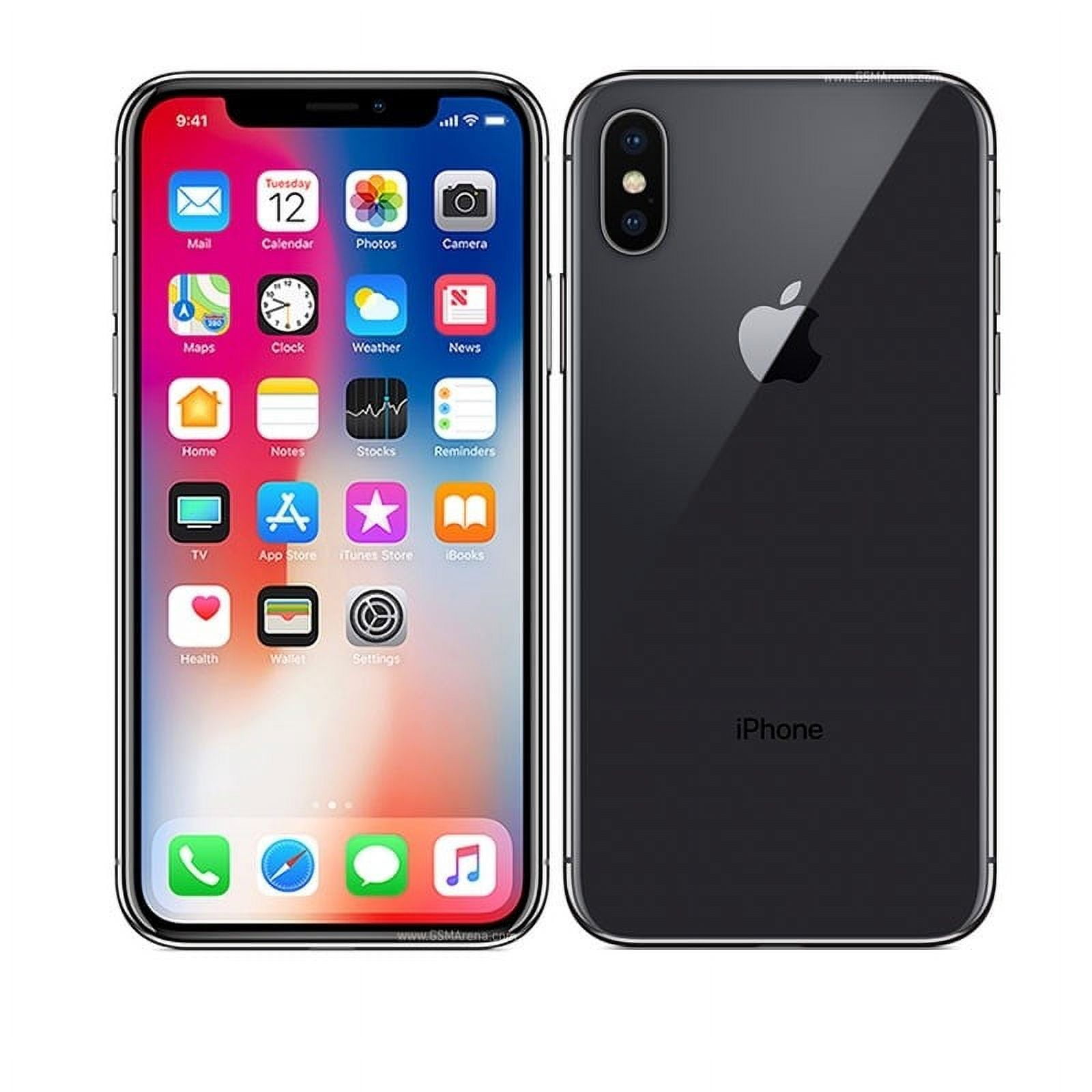  Apple iPhone X, US Version, 256GB, Space Gray - Verizon  (Renewed) : Cell Phones & Accessories