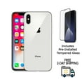 thumbnail image 1 of Restored Apple iPhone X (Unlocked) 64GB Silver (A1865) Bundle with Pre-Installed Tempered Glass (Refurbished), 1 of 6