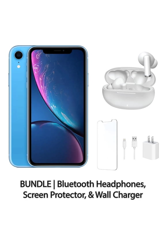 Restored Fully Unlocked Apple iPhone XR Cell Phone 128GB A12 Bionic 2.49GHz 3GB RAM, 2942 mAh Battery, Blue