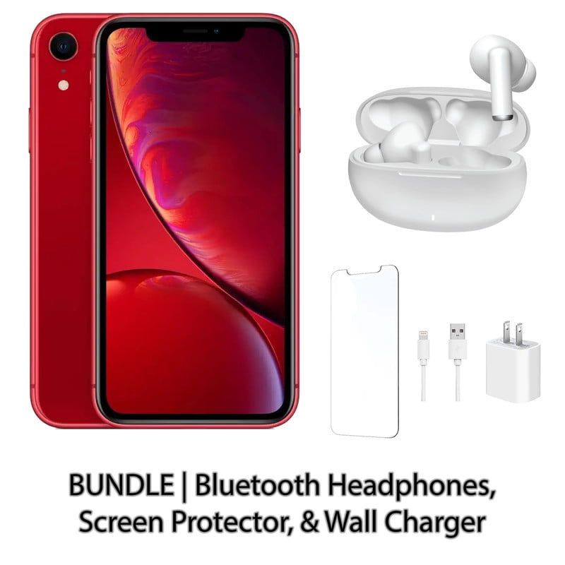 Restored Apple iPhone XR 128GB Red Fully Unlocked Bundle