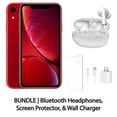 thumbnail image 1 of Restored Apple iPhone XR 128GB Red Fully Unlocked Bundle: Bluetooth Headphones, Screen Protector, & Wall Charger (Refurbished), 1 of 5