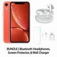 thumbnail image 1 of Restored Apple iPhone XR 128GB Coral Fully Unlocked Bundle: Bluetooth Headphones, Screen Protector, & Wall Charger (Refurbished), 1 of 5