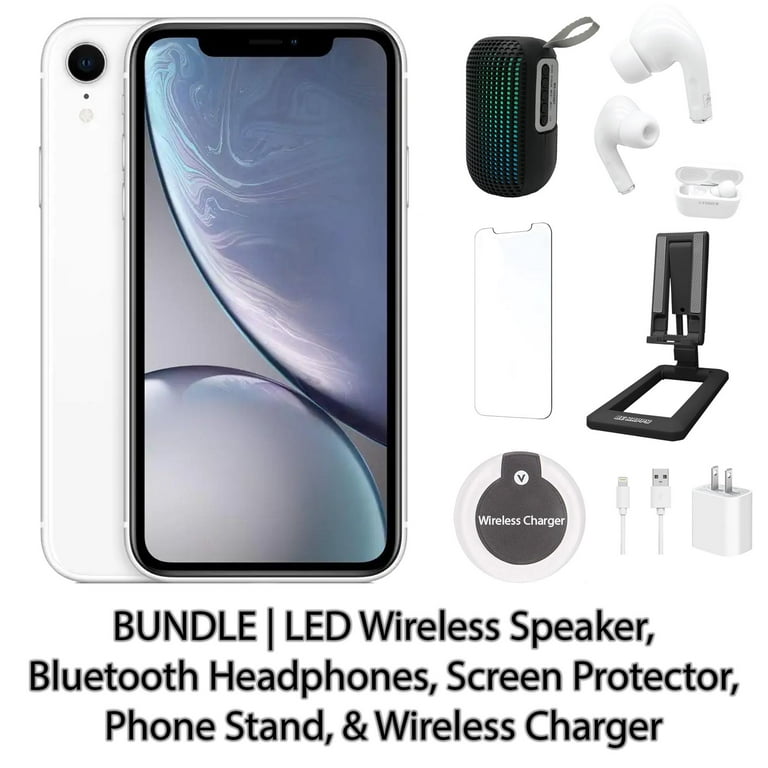 Restored Apple iPhone XR 64GB White Fully Unlocked with LED Wireless  Speaker, Bluetooth Headphones, Screen Protector, Wireless Charger, & Phone  Stand