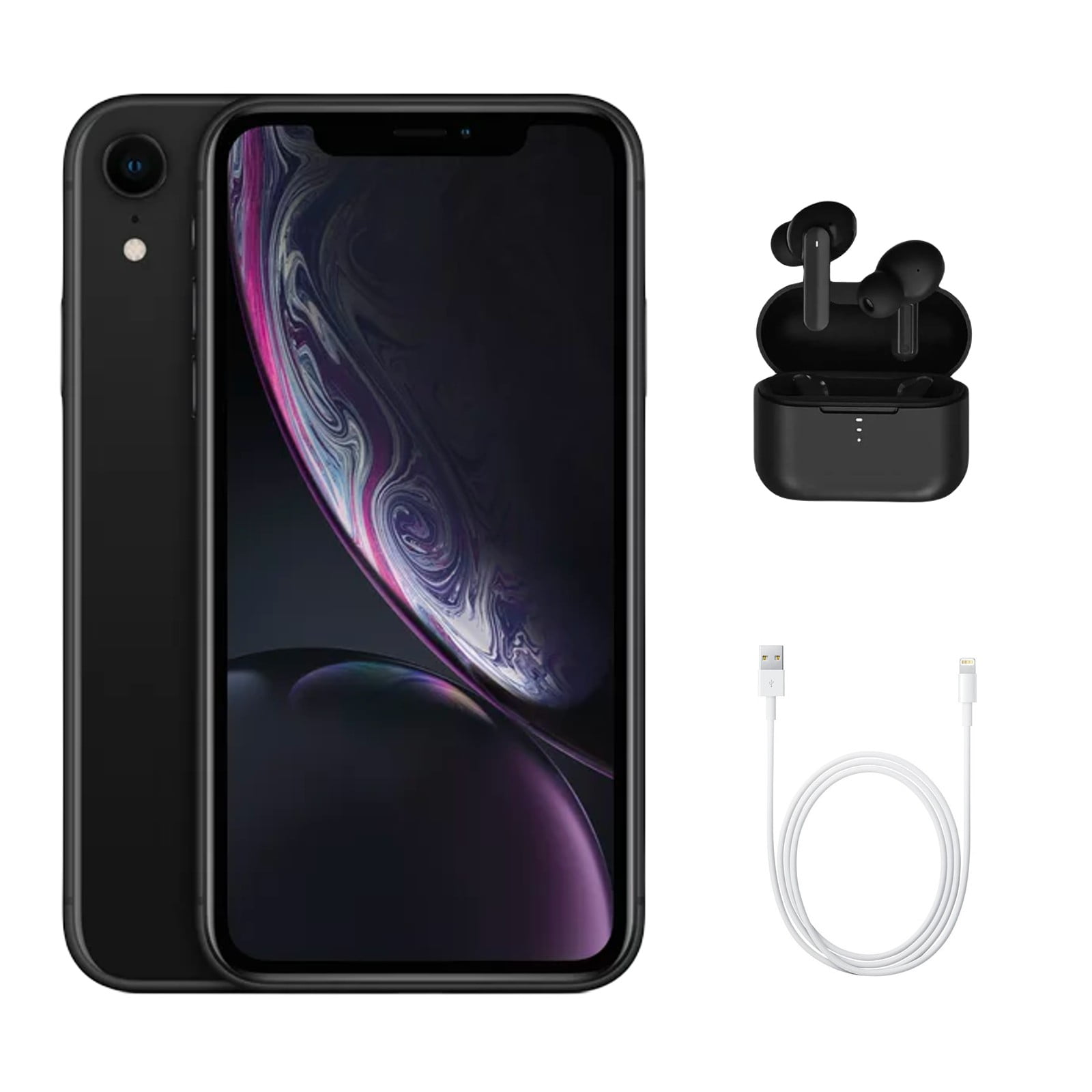 Restored Apple iPhone XR A1984 Fully Unlocked 64GB Black w Wireless Earbuds Refurbished Walmart