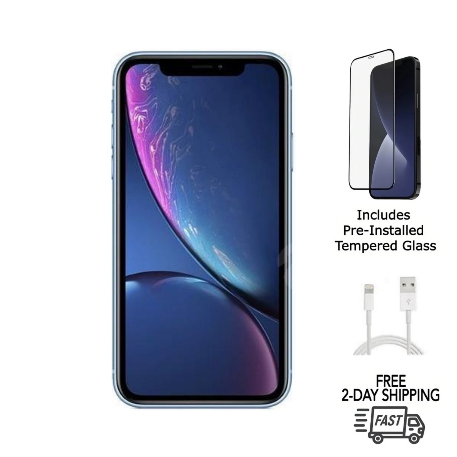 Apple iPhone XR, Fully Unlocked, 256GB Blue, Refurbished - Walmart.com