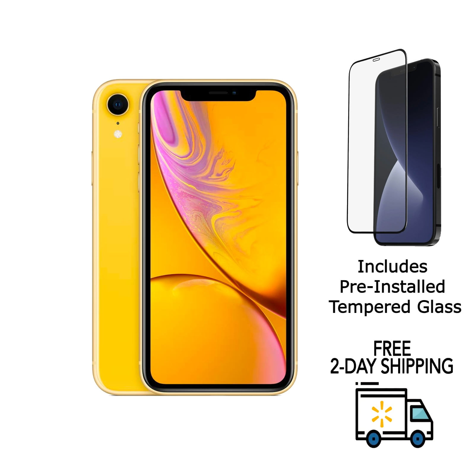 Restored Apple iPhone XR A1984 (Fully Unlocked) 64GB Yellow w/ Pre 