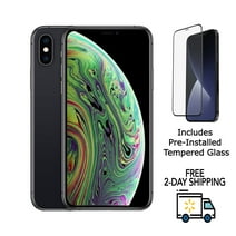 Restored Apple iPhone XS A1920 (Fully Unlocked) 256GB Space Gray w/ Pre-Installed Tempered Glass (Refurbished)