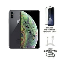 Restored Apple iPhone XS Max (Unlocked) 64GB Space Gray (A1921) Bundle with Pre-Installed Tempered Glass (Refurbished)