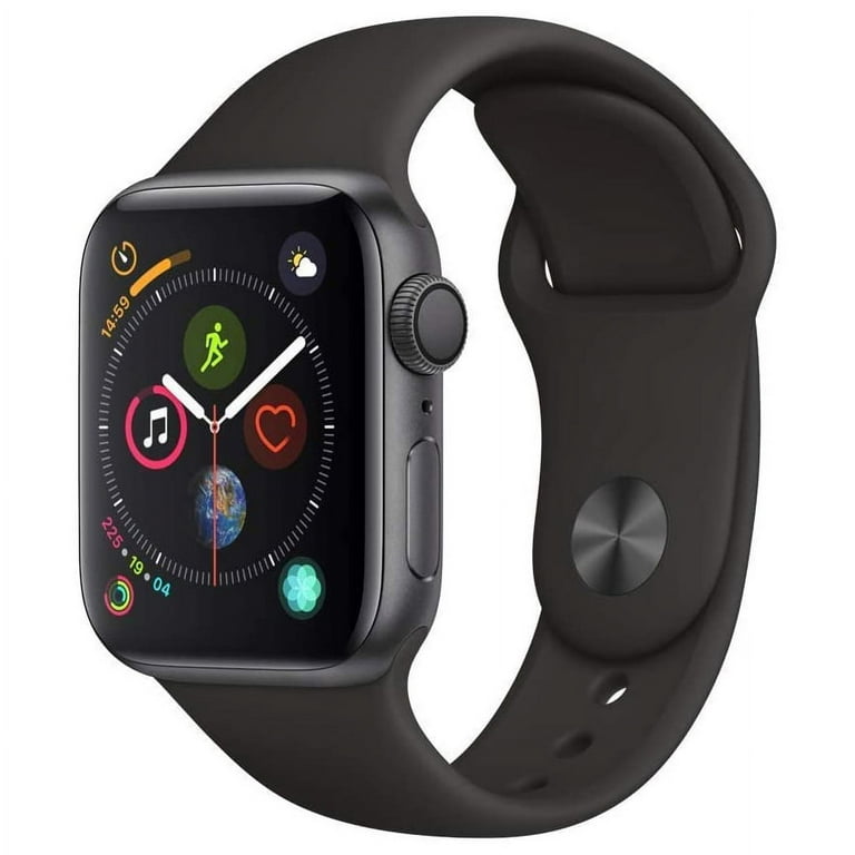 Restored Apple Watch Series 4 GPS 44mm Space Gray Aluminum Case with Black Sport Band Refurbished Walmart